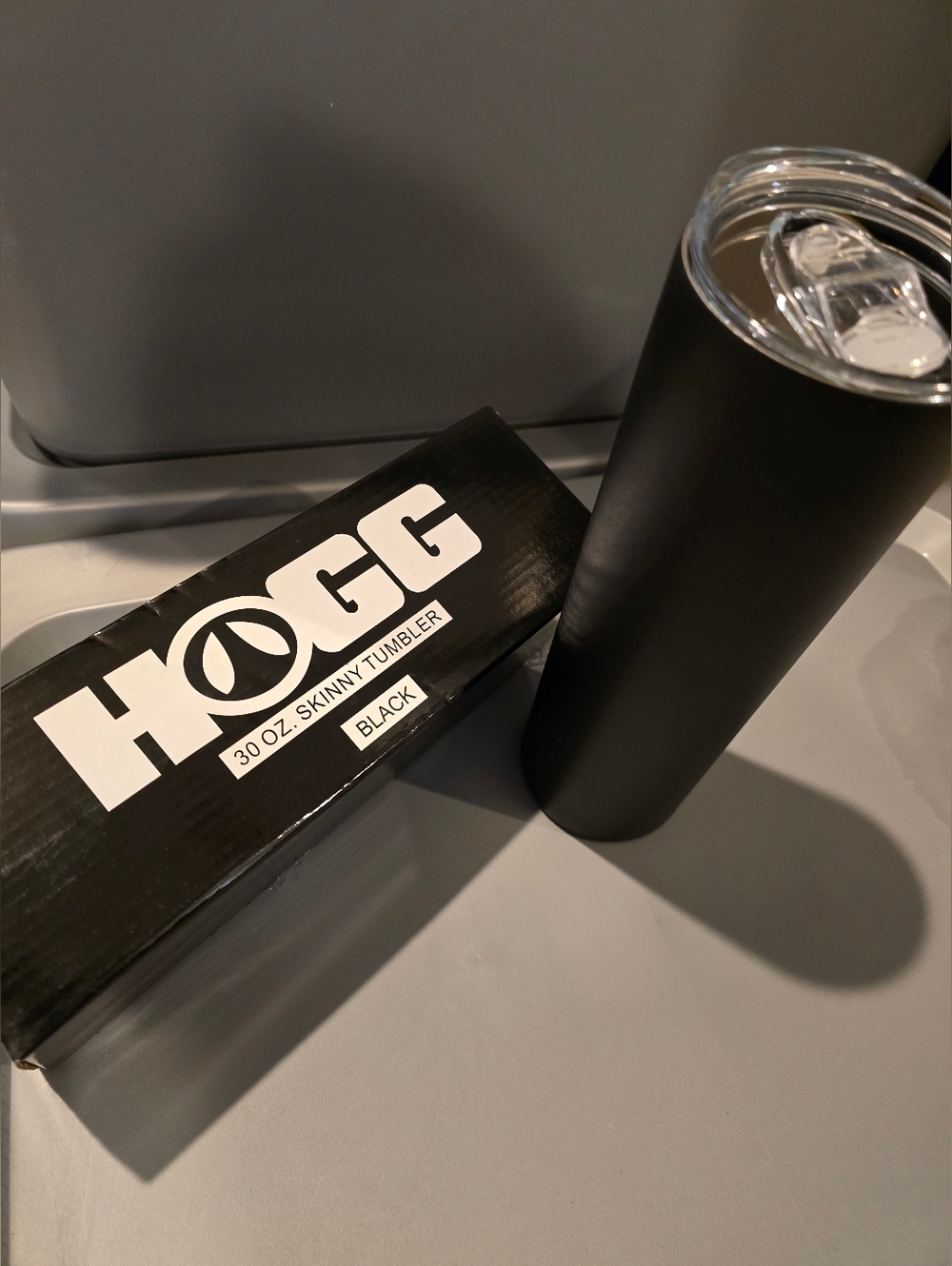 1-HOGG 30oz Powder Coated Skinny Tumbler in Black, 3 Available, Price Is For 1